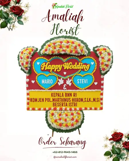 Papan Bunga Pernikahan Plamongansari